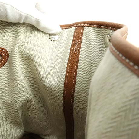 HERMES Garden Party PM Tote Bag Negonda Leather Gold ＃19096