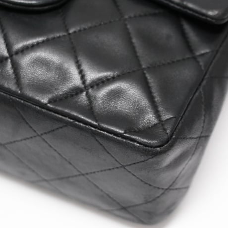 CHANEL Mini Square Flap Bag Quilted Lambskin Black #75023