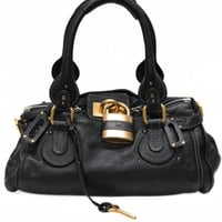 Chloe Paddington Handbag Leather Black #74422