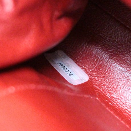 CHANEL CC Logo Kisslock Handbag Quilted Jersey Red #74786