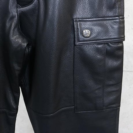 Chrome Hearts Brand-New DEVIL DOG Leather Cargo Pants #101138