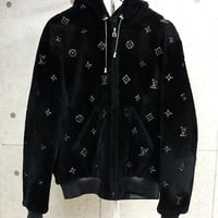 Louis Vuitton Monogram Embellished Shearling Hoodie #31215