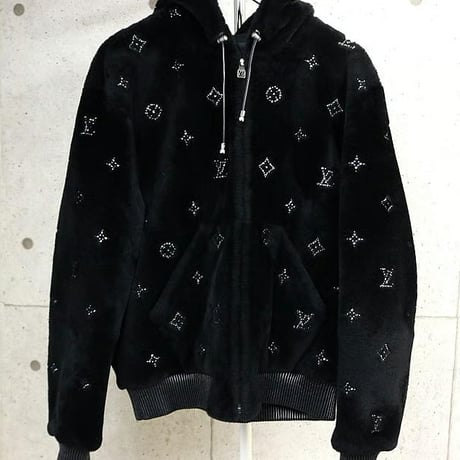 Louis Vuitton Monogram Embellished Shearling Hoodie #31215