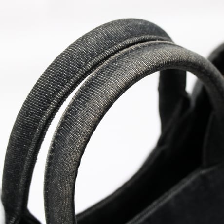 PRADA Mini Canapa Handbag Denim Black 1BG439 #75041