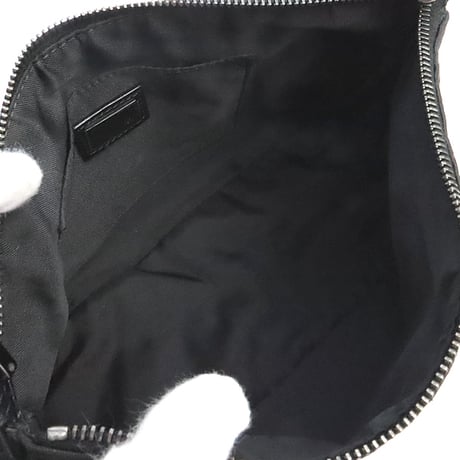 FENDI Mini Shoulder Bag Zucchino Canvas Black ＃74757