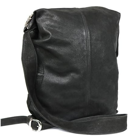 Chrome Hearts Lelo Flannie Patch Shoulder Bag Destroyed Leather Black Rhodium #103535