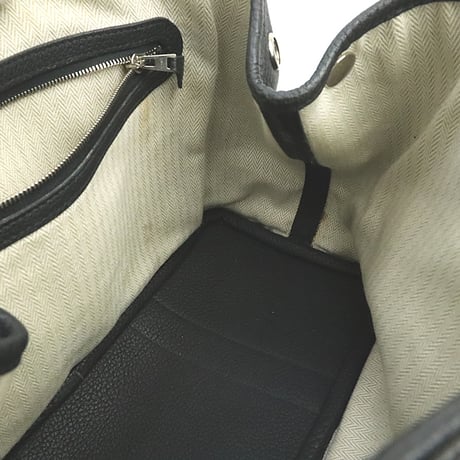HERMES Garden Party TPM Tote Bag Negonda Leather Black ＃19095