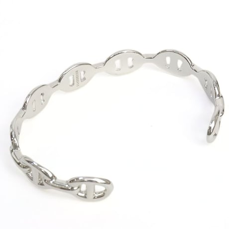 HERMES Chaine d'Ancre Enchainee ST Bangle Bracelet Sterling Silver 925 #19415