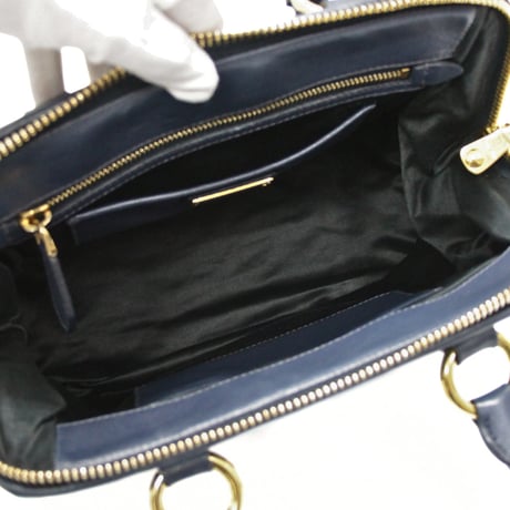 Miu Miu Matelasse Handbag Leather Navy #74610