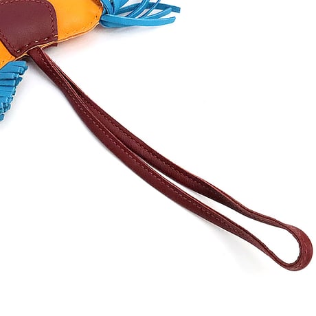 HERMES Rodeo MM Bag Charm Agneau Milo Jaune d'Or/Poussière/Bleu Agate ＃19091