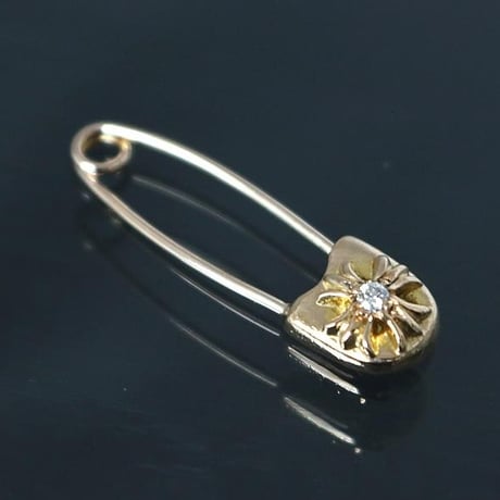 Chrome Hearts Brand New 22K Safety Pin 1P Diamond Pendant #30509