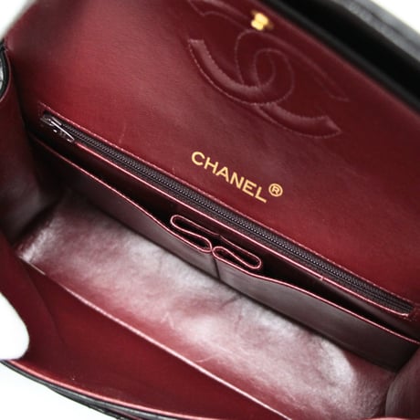 CHANEL Square 25 Flap Bag Quilted Lambskin Black ＃74962