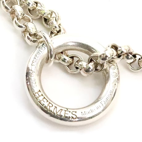 HERMES Chaine d'Ancre Enchainee GM Necklace Sterling Silver 925 ＃18879
