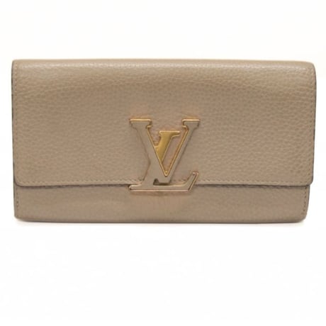 Louis Vuitton Portefeuille Capucines Wallet Taurillon Leather Galet M63104 ＃73977
