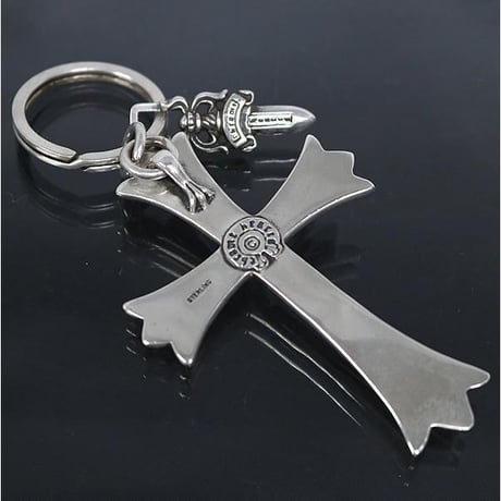 Chrome Hearts Large Cross Split Dagger Key Ring #103135