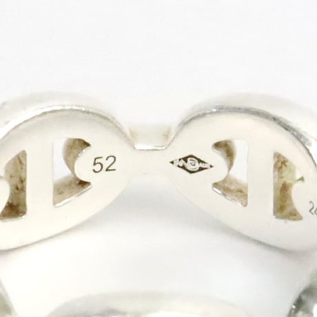 HERMES Chaine d'Ancre Enchainee Ring PM Sterling Silver 925 #19246