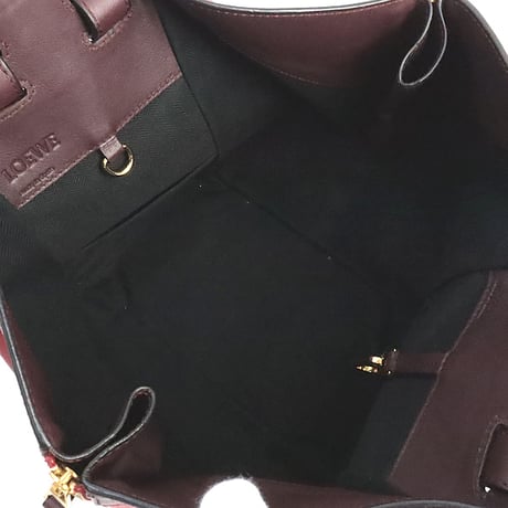 LOEWE Small Hammock Bag Leather Red Bordeaux # 19299
