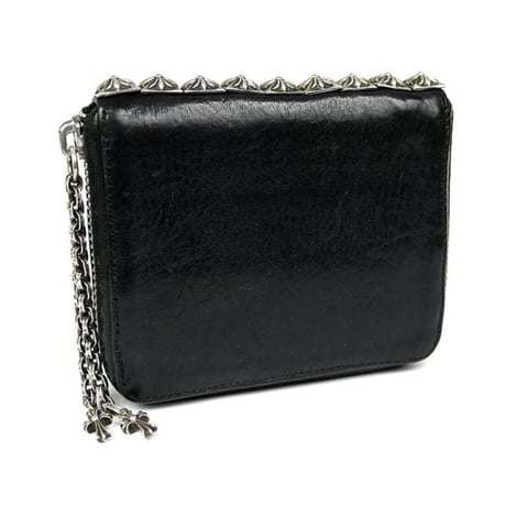 Chrome Hearts 3 Side Zip Wallet with Paper Chain & Baby Fat Cross # 102303