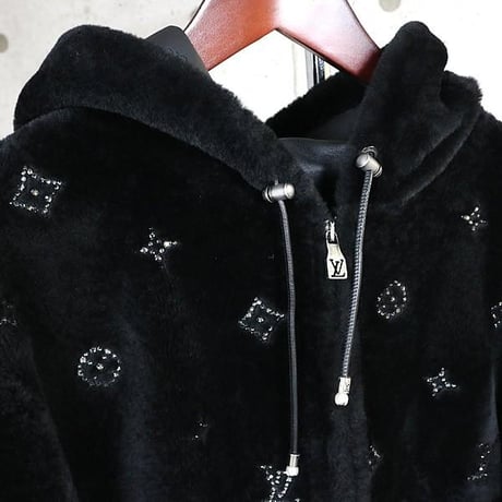 Louis Vuitton Monogram Embellished Shearling Hoodie #31215
