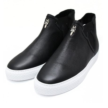 Chrome Hearts Brand-New Mid-Top Leather Slip-Ons #30902