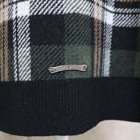 Chrome Hearts BIG CITY Check Pattern V-Neck Knit #101752