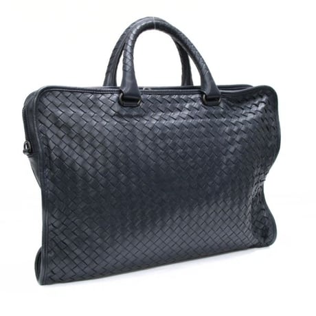 BOTTEGA VENETA Briefcase Intrecciato Leather Navy #74803