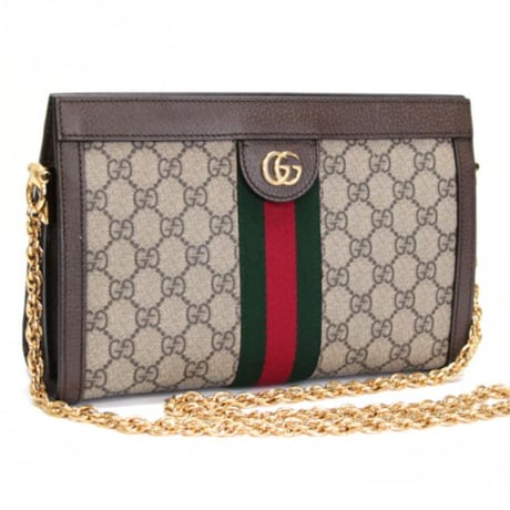 GUCCI Ophidia Shoulder Bag GG Canvas Beige Brown #75259