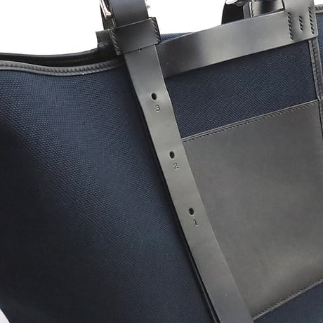HERMES Etriviere Pocket 35 Tote Bag Toile Goeland Vache Hunter Swift Leather Black Navy ＃19000