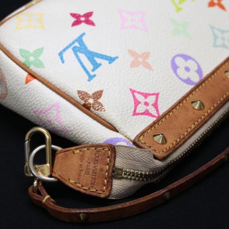Louis Vuitton x Murakami Pochette Accessory Pouch Monogram Multicolor White M92649 #74953