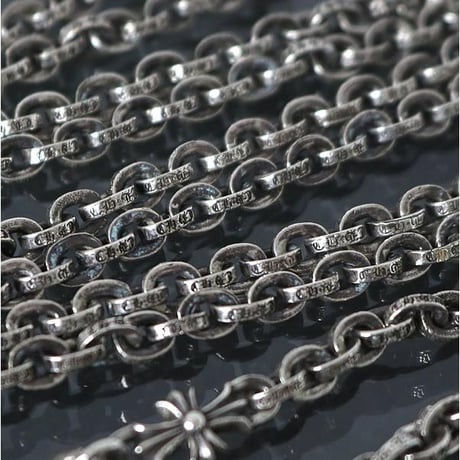 Chrome Hearts Tiny E CHplus Paper Chain Silver Necklace #99863
