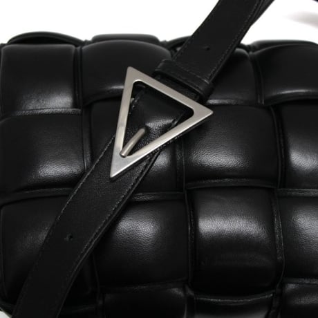 BOTTEGA VENETA Cassette Shoulder Bag Padded Intrecciato Leather Black #75039