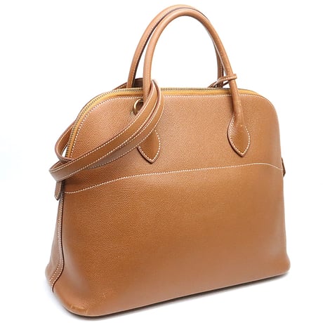 HERMES Bolide 35 Handbag Courchevel Leather Gold ＃17801