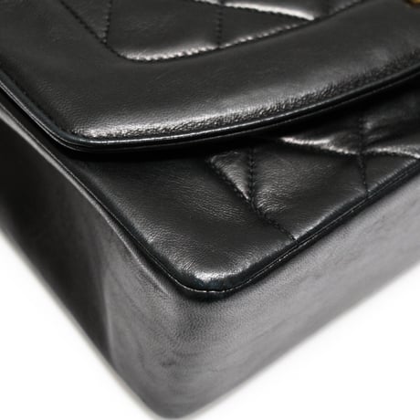 CHANEL Diana 25 Medium Flap Bag Quilted Lambskin Black ＃75275