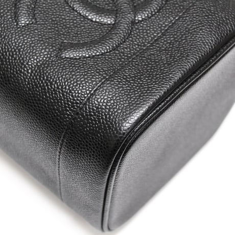CHANEL CC Logo Vanity Bag Caviar Black #74781