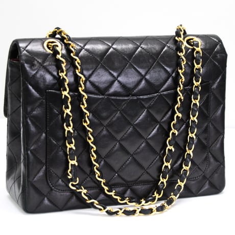 CHANEL Square 25 Flap Bag Quilted Lambskin Black ＃74962
