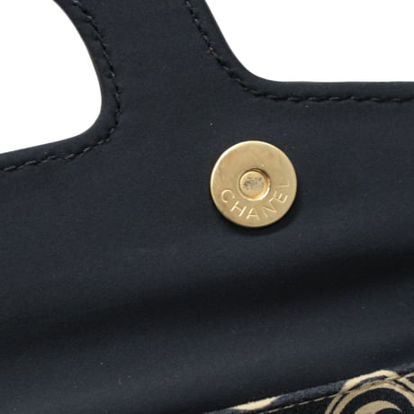 CHANEL Frame Bag CC Coin Cotton Black ＃72899