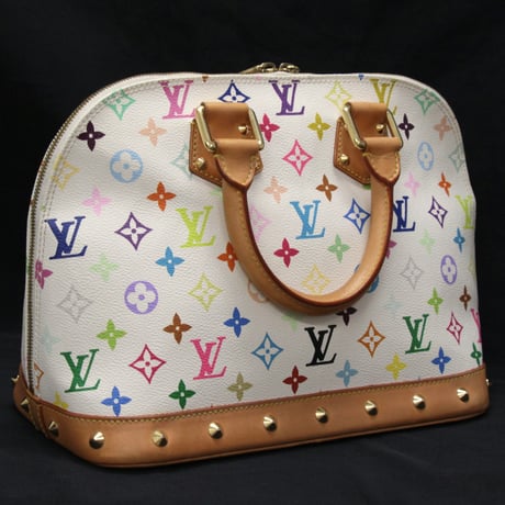 Louis Vuitton x Murakami Alma PM Handbag Monogram Multicolor White M92647 #74623