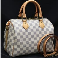 Louis Vuitton Speedy Bandouliere 25 Handbag Damier Azur Canvas N41374 #74254