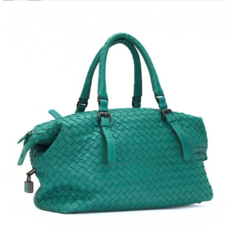 BOTTEGA VENETA Montaigne Satchel Bag Intrecciato Leather Emerald Green #74056