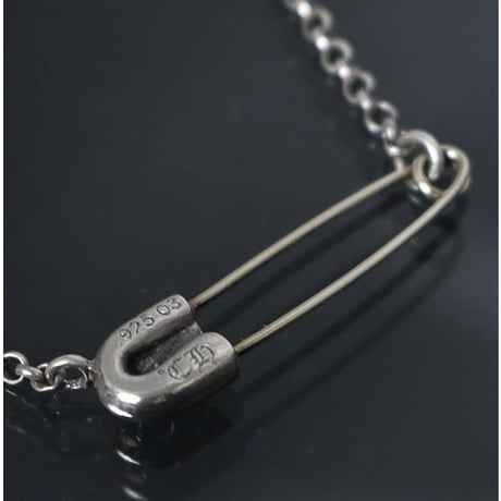 Chrome Hearts Brand-New Safety Pin 1P Diamond Roll Chain Necklace #100867