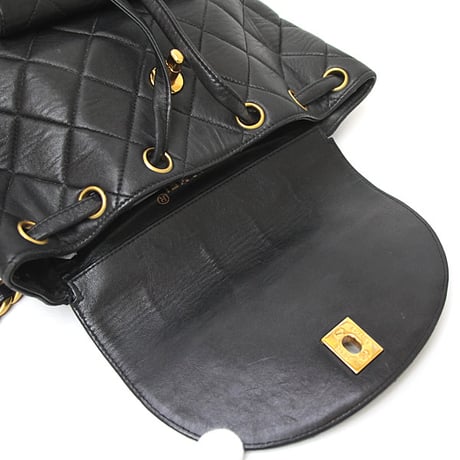 CHANEL Duma Backpack Quilted Lambskin Black ＃71225