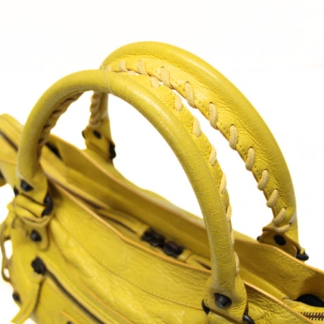 BALENCIAGA Town Shoulder Bag Leather Yellow ＃75184