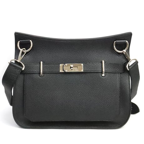 HERMES Jypsiere 31 Shoulder Bag Togo Leather Black ＃19380