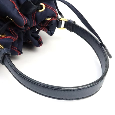 PRADA Backet Shoulder Bag Nylon Navy 1BH038 #19046