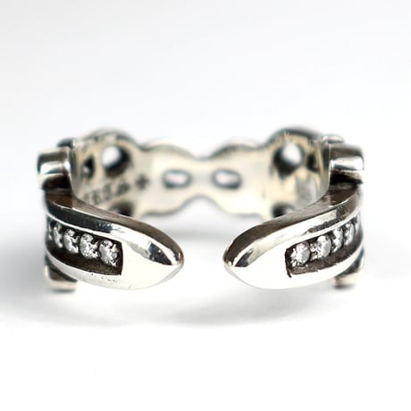 Chrome Hearts Double Dagger Open Pave Diamond Ring 　#31345