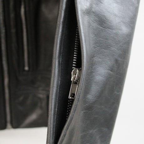 Rick Owens 25SS BAUHAUS FLIGHT Bomber Jacket Leather Black ＃30512