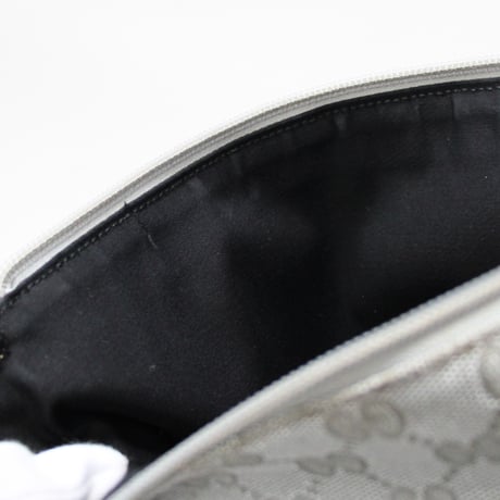 GUCCI Crossbody Shoulder Bag GG Canvas Silver #74470