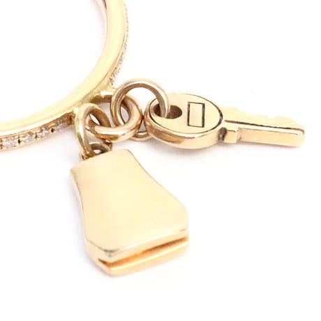 HERMES Small Model Kelly Clochette Ring 18K Pink Gold Diamond #18320