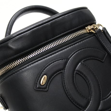 CHANEL CC Mania Vanity Bag with Chain Lambskin Black #73605