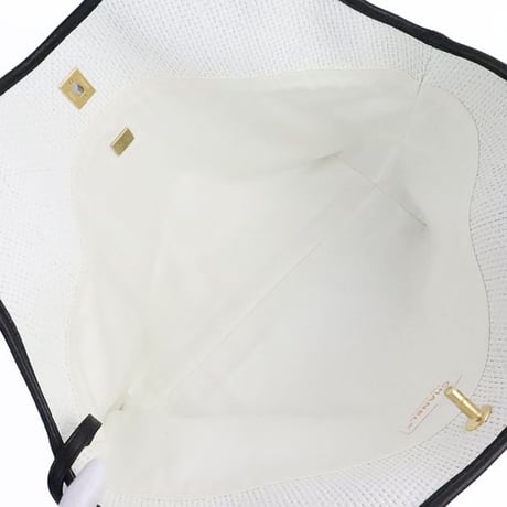 CHANEL Maxi Shopping Bag Raffia Calfskin White #19251